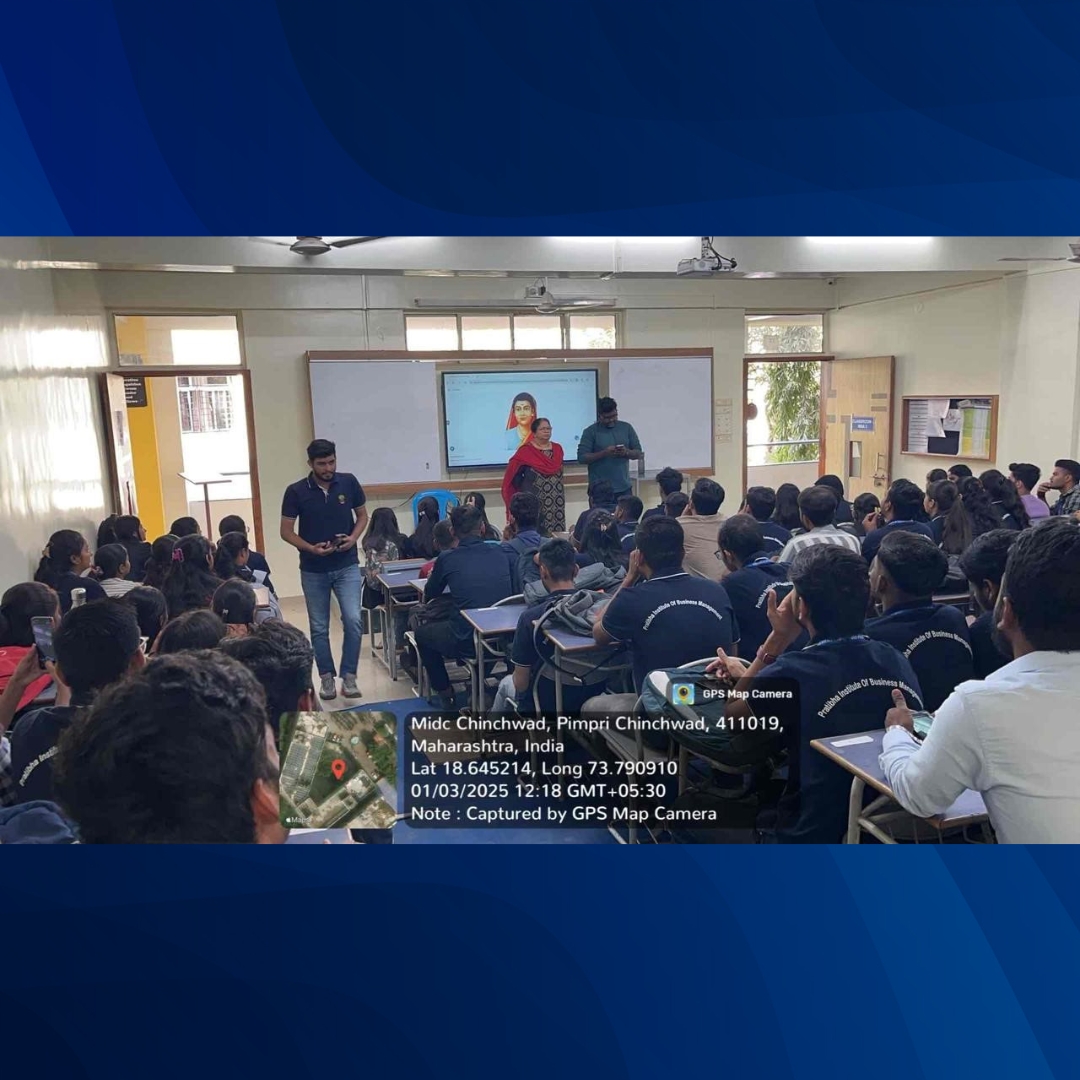 Students listening the life story of Savitribai Phule